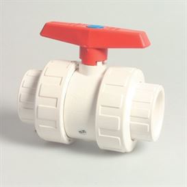 Mega White double union PVC  1 1/2\" ball valve